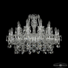 Большая хрустальная люстра Bohemia IVELE Crystal 1411/16+8/300 Ni