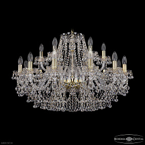 Большая хрустальная люстра Bohemia IVELE Crystal 1409/12+6/300 G