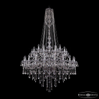 Большая хрустальная люстра Bohemia IVELE Crystal 1415/20+10+5/400/h-185/2d Ni