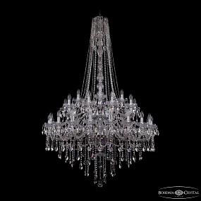 Большая хрустальная люстра Bohemia IVELE Crystal 1415/20+10+5/400/h-185/2d Ni