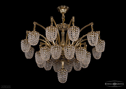 Литая подвесная люстра с хрусталем Bohemia IVELE Crystal 1772/24+1/342/GB