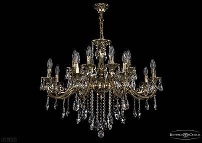 Литая подвесная люстра с хрусталем Bohemia IVELE Crystal 1703/16/320/B/GB