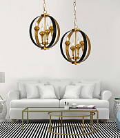 Подвесная люстра Lumina Deco Demetra LDP 1225-4 BK+GD