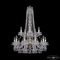Большая хрустальная люстра Bohemia IVELE Crystal 1409/10+5/240/h-91/2d G