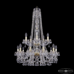 Большая хрустальная люстра Bohemia IVELE Crystal 1409/10+5/240/h-91/2d G