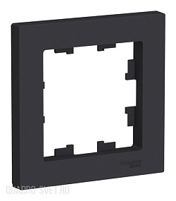 Рамка 1 пост Schneider Electric ATLASDESIGN ATN001001, карбон
