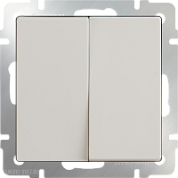 Выключатель двухклавишный (слоновая кость) Werkel WL03-SW-2G-ivory