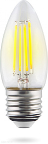 Лампа светодиодная филаментная Свеча Voltega E27 4000К 6W VG10-C1E27cold6W-F