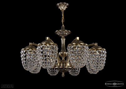 Литая подвесная люстра с хрусталем Bohemia IVELE Crystal 1772/8/220/GB