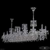 Большая хрустальная люстра Bohemia IVELE Crystal 1453/18/195/1500 Ni