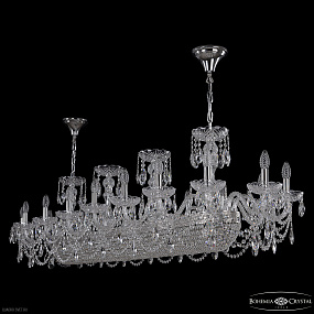 Большая хрустальная люстра Bohemia IVELE Crystal 1453/18/195/1500 Ni