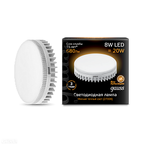 Лампа GAUSS светодиодная  GX53 8W 2700К