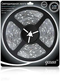 Светодиодная лента GAUSS 7.2 Вт/м 5050 SMD 6500K