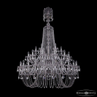 Большая хрустальная люстра Bohemia IVELE Crystal 1402/24+12+6/460/XL-176/2d Ni