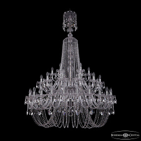 Большая хрустальная люстра Bohemia IVELE Crystal 1402/24+12+6/460/XL-176/2d Ni
