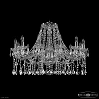 Большая хрустальная люстра Bohemia IVELE Crystal 1413/12/300 Ni Leafs