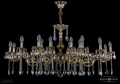 Литая подвесная люстра с хрусталем Bohemia IVELE Crystal 1703/18/320+210/A/GB