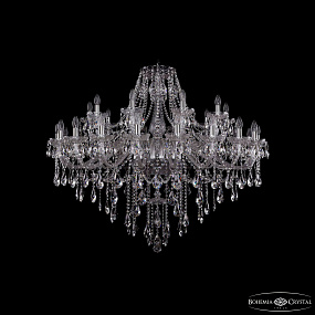 Большая хрустальная люстра Bohemia IVELE Crystal 1415/20+10/460 Ni