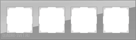 Рамка на 4 поста (серый,стекло) Werkel WL01-Frame-04