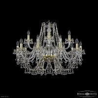 Большая хрустальная люстра Bohemia IVELE Crystal 1409/10+5/300 G