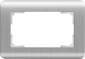 Рамка для двойной розетки (серебряный) Werkel WL12-Frame-01-DBL