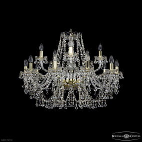 Большая хрустальная люстра Bohemia IVELE Crystal 1409/10+5/300 G
