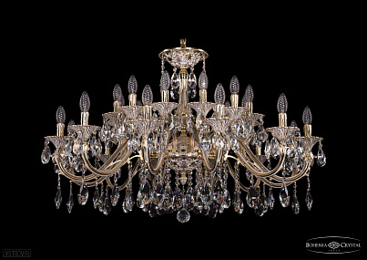 Литая подвесная люстра с хрусталем Bohemia IVELE Crystal 1703/24/360/A/GW