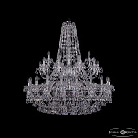 Большая хрустальная люстра Bohemia IVELE Crystal 1409/20+10+5/400/2d Ni