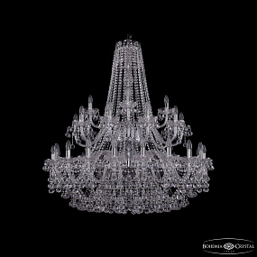 Большая хрустальная люстра Bohemia IVELE Crystal 1409/20+10+5/400/2d Ni