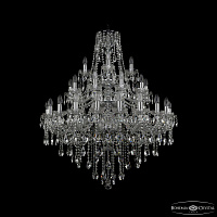 Большая хрустальная люстра Bohemia IVELE Crystal 1415/20+10+5/300/3d Ni