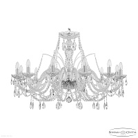 Большая хрустальная люстра Bohemia IVELE Crystal 105/12/360 Ni