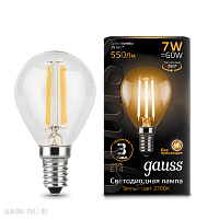 Лампа Gauss LED Filament Globe E14 7W 2700K 105801107