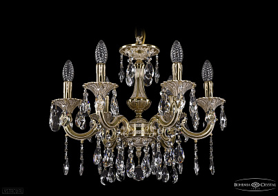 Литая подвесная люстра с хрусталем Bohemia IVELE Crystal 1707/6/125/A/GI