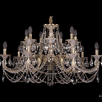 Литая подвесная люстра с хрусталем Bohemia IVELE Crystal 1702/7+7/335+150/C/GW