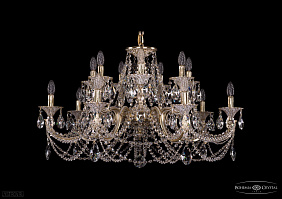 Литая подвесная люстра с хрусталем Bohemia IVELE Crystal 1702/7+7/335+150/C/GW
