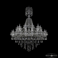 Большая хрустальная люстра Bohemia IVELE Crystal 1415/24+12/530/XL-186 Ni