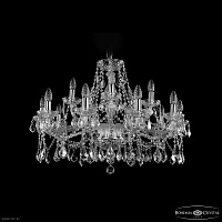 Большая хрустальная люстра Bohemia IVELE Crystal 1413/10+5/300 Ni Leafs