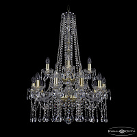 Большая хрустальная люстра Bohemia IVELE Crystal 1413/10+5/220/h-92/2d G