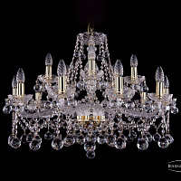Хрустальная подвесная люстра Bohemia IVELE Crystal 1413/10+5/300/G/Balls
