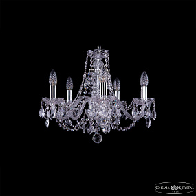 Хрустальная подвесная люстра Bohemia IVELE Crystal 1406/5/160/Ni/Leafs