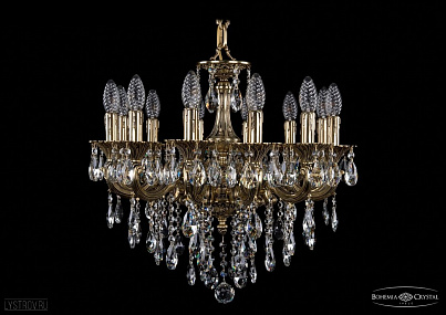 Литая подвесная люстра с хрусталем Bohemia IVELE Crystal 1701/12/181/B/GB