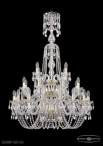 Хрустальная подвесная люстра Bohemia IVELE Crystal 1402/16+8+4/300/XL-123/3D/G