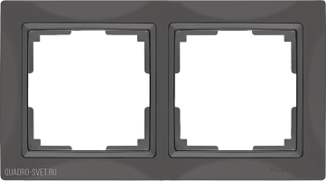 Рамка на 2 поста (серо-коричневый, basic) Werkel WL03-Frame-02