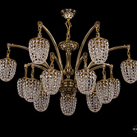 Литая подвесная люстра с хрусталем Bohemia IVELE Crystal 1772/14/342/GB