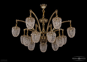 Литая подвесная люстра с хрусталем Bohemia IVELE Crystal 1772/14/342/GB