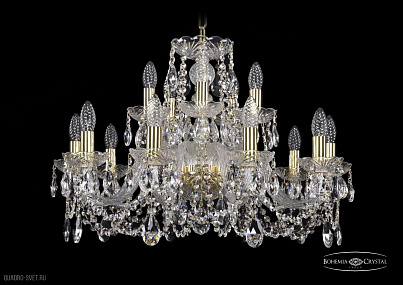 Хрустальная подвесная люстра Bohemia IVELE Crystal 1402/10+5/240/G