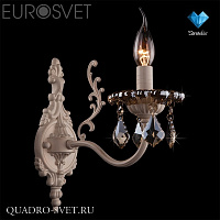 Бра EUROSVET 3281 3281/1 белый с золотом/тонированный хрусталь Strotskis
