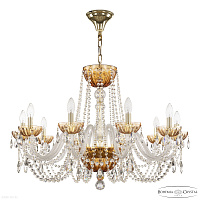 Большая хрустальная люстра Bohemia IVELE Crystal 5402/10/300 G Amber/M-1H