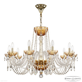 Большая хрустальная люстра Bohemia IVELE Crystal 5402/10/300 G Amber/M-1H
