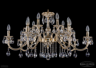 Литая подвесная люстра с хрусталем Bohemia IVELE Crystal 1703/14/360/A/GW